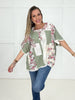 POL Sage Floral Patch Top-100 Short Sleeves- Simply Simpson's Boutique is a Women's Online Fashion Boutique Located in Jupiter, Florida