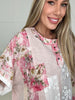 POL Pink Floral Patch Top-100 Short Sleeves- Simply Simpson's Boutique is a Women's Online Fashion Boutique Located in Jupiter, Florida