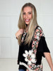 POL Black Floral Patch Top-100 Short Sleeves- Simply Simpson's Boutique is a Women's Online Fashion Boutique Located in Jupiter, Florida