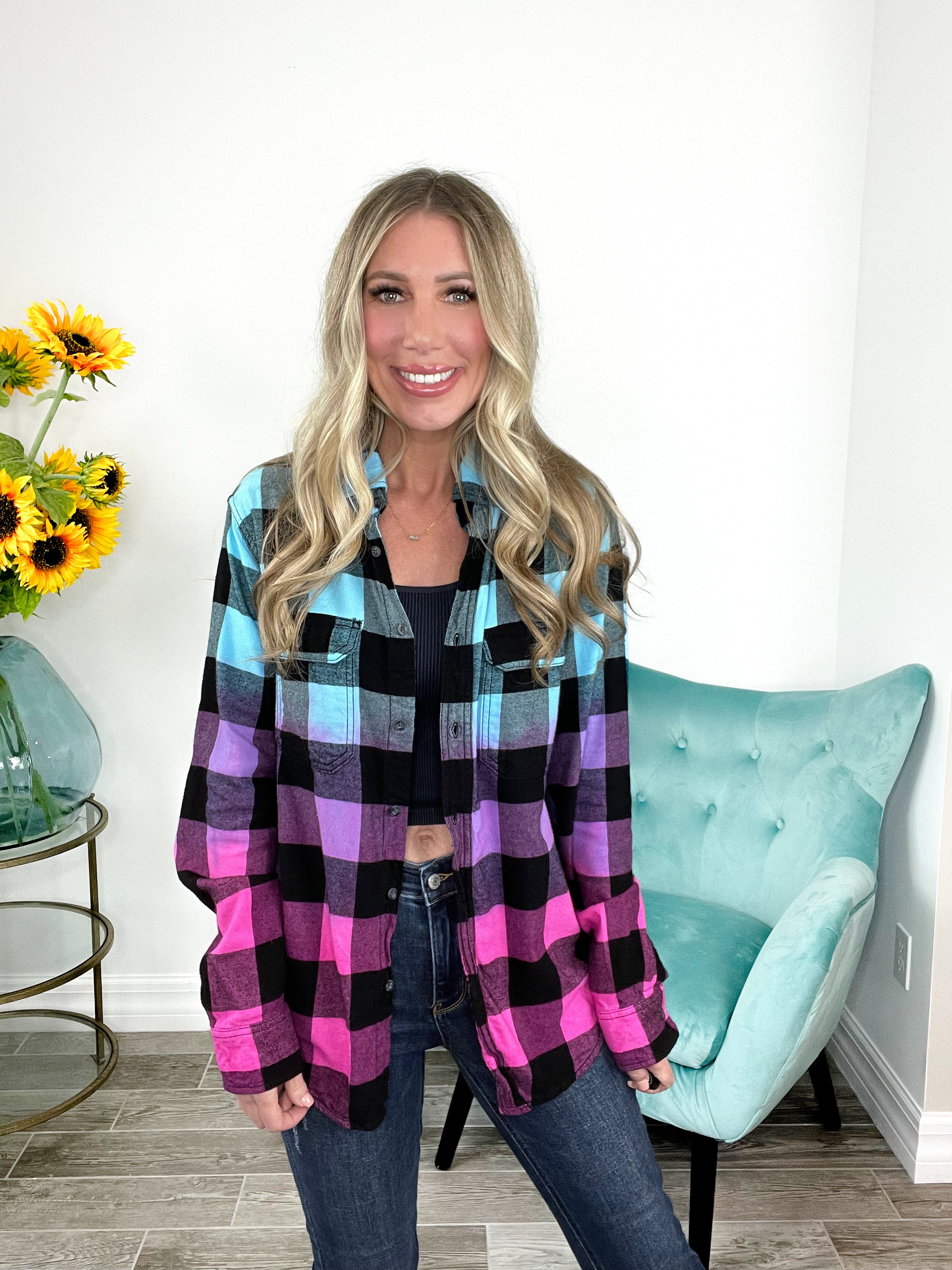 Cotton Candy Delight Flannel-180 Outerwear- Simply Simpson's Boutique is a Women's Online Fashion Boutique Located in Jupiter, Florida