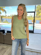 Sage Sleeveless Knit Top-120 Sleeveless- Simply Simpson's Boutique is a Women's Online Fashion Boutique Located in Jupiter, Florida