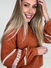 Copper Breeze Lace Detail Pullover-110 Long Sleeves- Simply Simpson's Boutique is a Women's Online Fashion Boutique Located in Jupiter, Florida