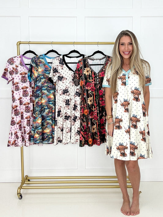 Shirley & Stone 2026 Spring Pajamas Dresses-220 Lounge wear/Pajamas- Simply Simpson's Boutique is a Women's Online Fashion Boutique Located in Jupiter, Florida