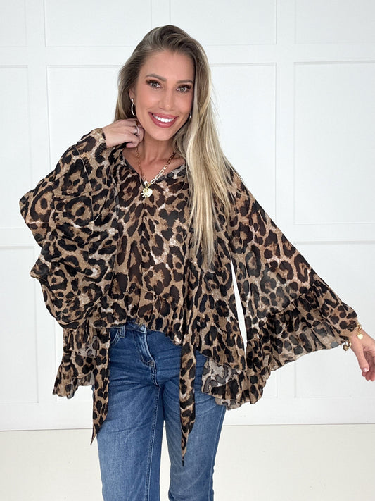 Wild at Heart Chiffon Blouse-110 Long Sleeves- Simply Simpson's Boutique is a Women's Online Fashion Boutique Located in Jupiter, Florida