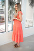 Coral Flutter Sleeve Midi Dress-240 Dresses- Simply Simpson's Boutique is a Women's Online Fashion Boutique Located in Jupiter, Florida