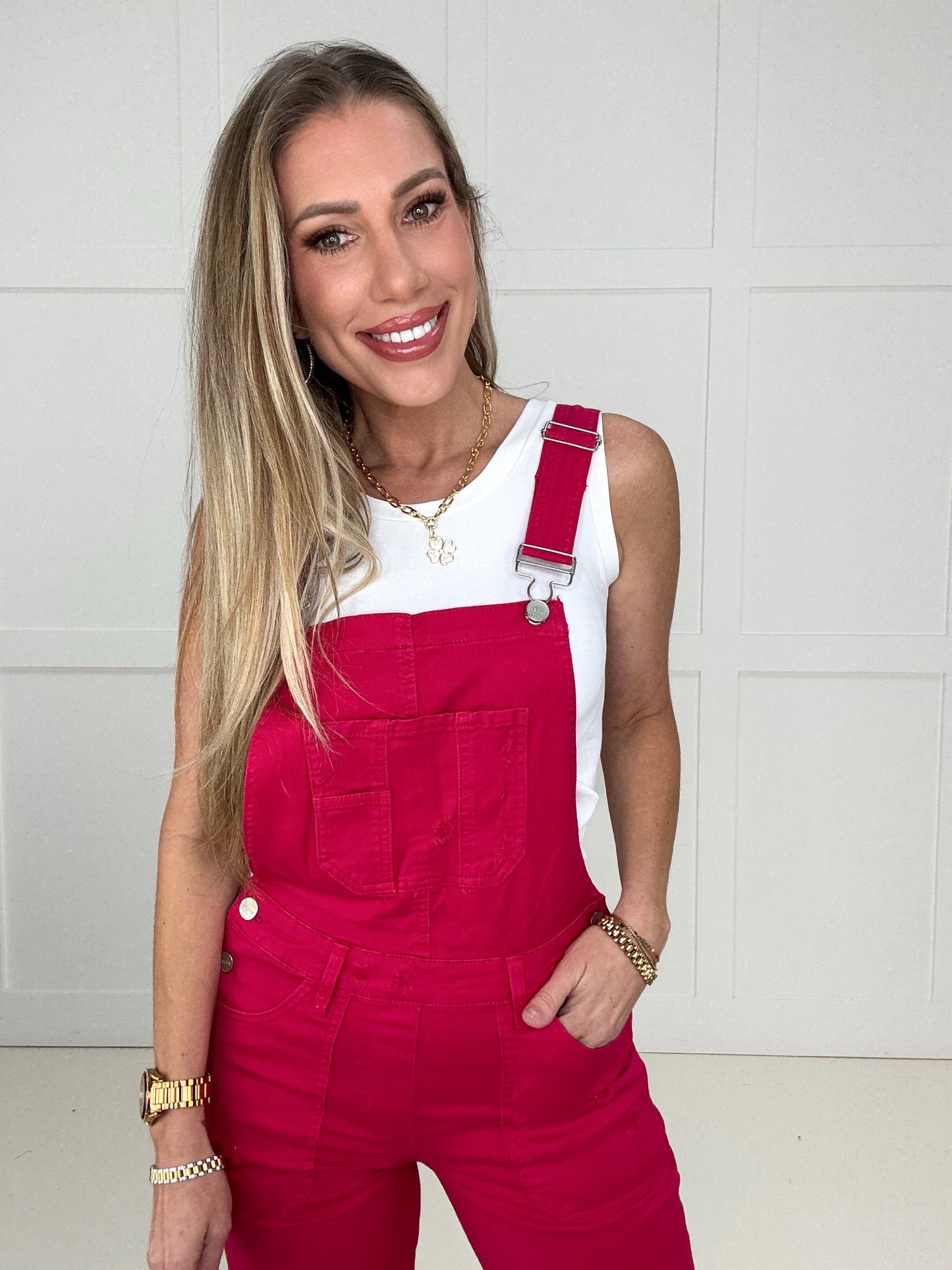 Risen Fuchsia Fantasy Overalls-210 Other Bottoms- Simply Simpson's Boutique is a Women's Online Fashion Boutique Located in Jupiter, Florida