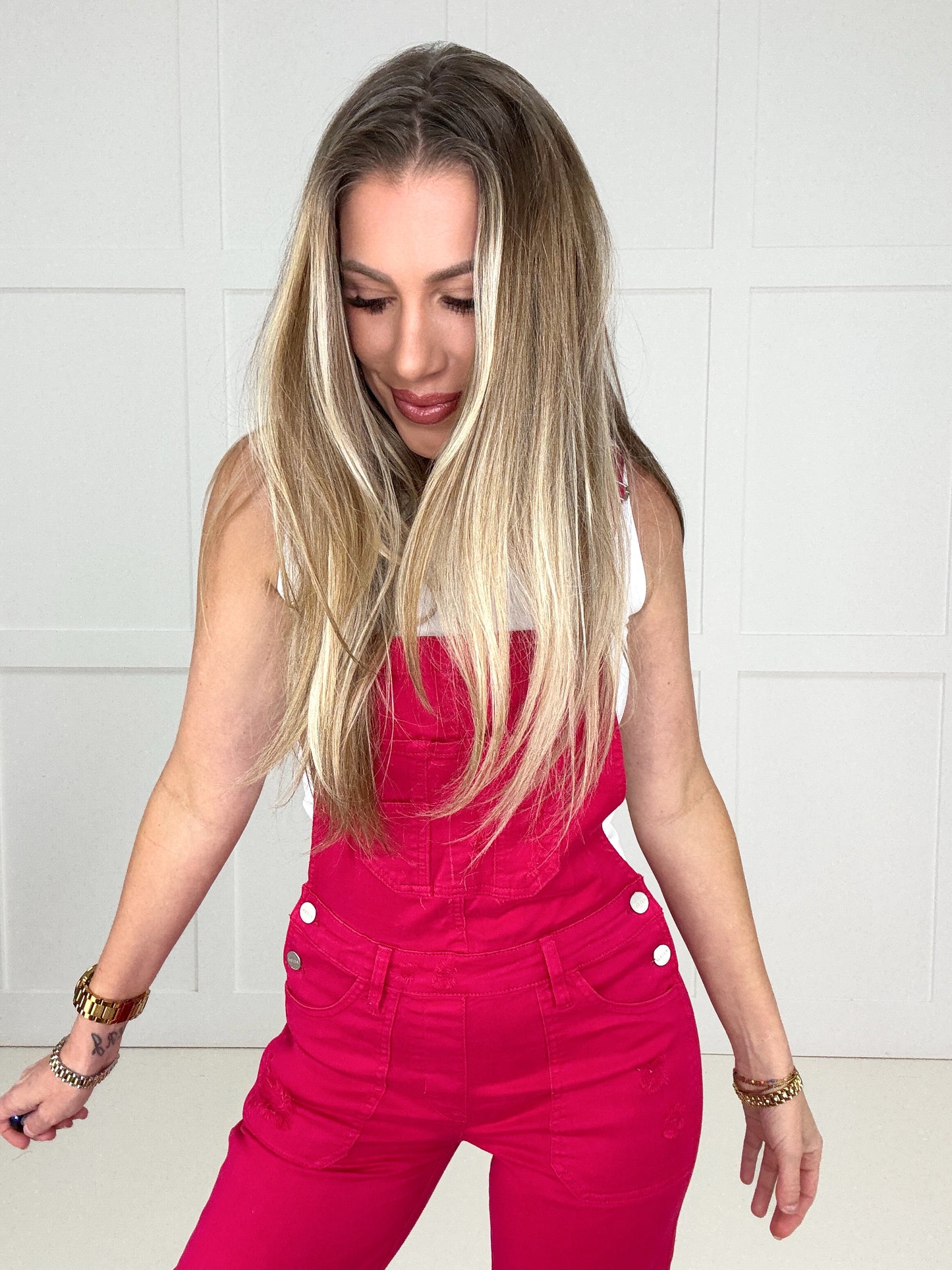 Risen Fuchsia Fantasy Overalls-210 Other Bottoms- Simply Simpson's Boutique is a Women's Online Fashion Boutique Located in Jupiter, Florida