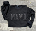 MAMA GLITTER EMBROIDERED PATCHES SWEATSHIRT-Graphic Tee- Simply Simpson's Boutique is a Women's Online Fashion Boutique Located in Jupiter, Florida