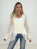 Ivory Lace Bell Sleeve Cardigan