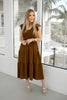 Brown Flutter Sleeve Midi Dress-240 Dresses- Simply Simpson's Boutique is a Women's Online Fashion Boutique Located in Jupiter, Florida