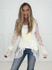 Ivory Lace Bell Sleeve Cardigan