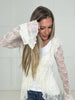 Ivory Lace Bell Sleeve Cardigan