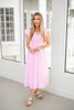 Light Pink Flutter Sleeve Midi Dress-240 Dresses- Simply Simpson's Boutique is a Women's Online Fashion Boutique Located in Jupiter, Florida