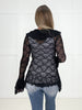 Black Lace Bell Sleeve Cardigan
