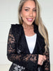 Black Lace Bell Sleeve Cardigan
