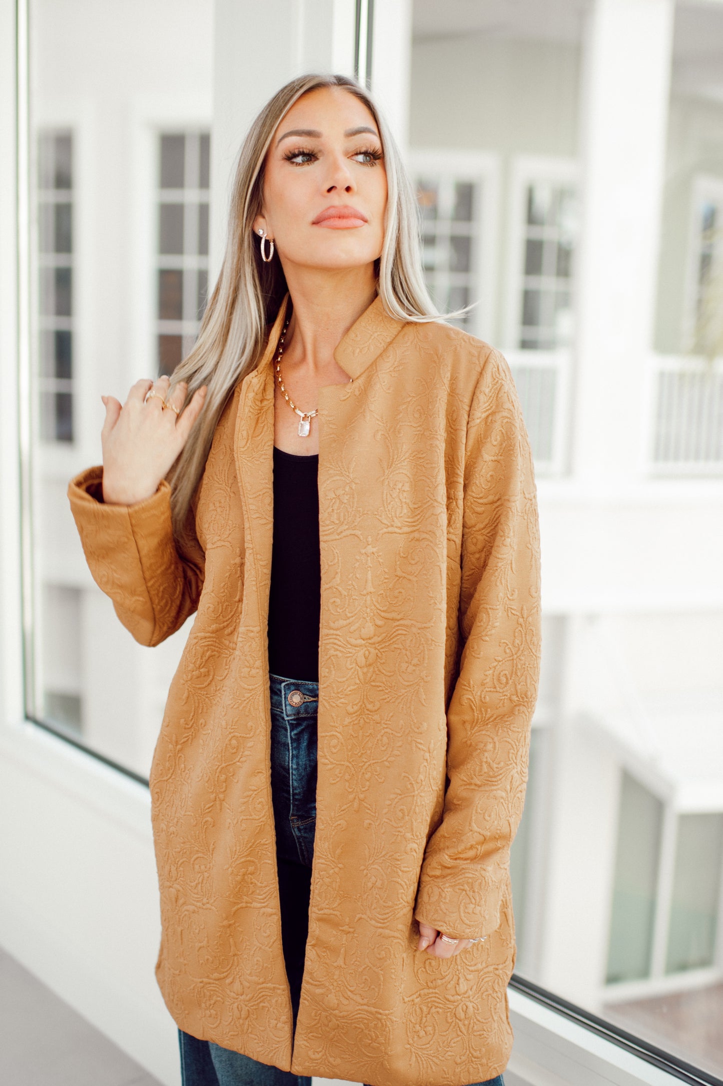 Dear Scarlett Caramel Amara Jacket-180 Outerwear- Simply Simpson's Boutique is a Women's Online Fashion Boutique Located in Jupiter, Florida