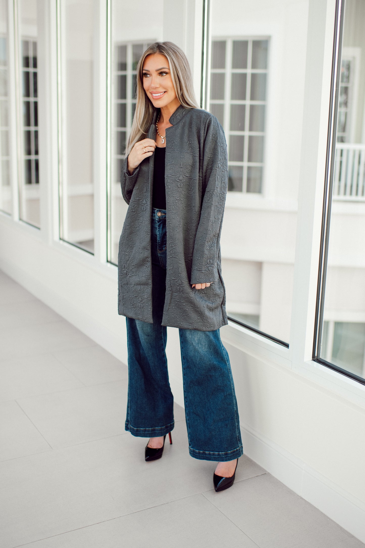 Dear Scarlett Charcoal Amara Jacket-180 Outerwear- Simply Simpson's Boutique is a Women's Online Fashion Boutique Located in Jupiter, Florida