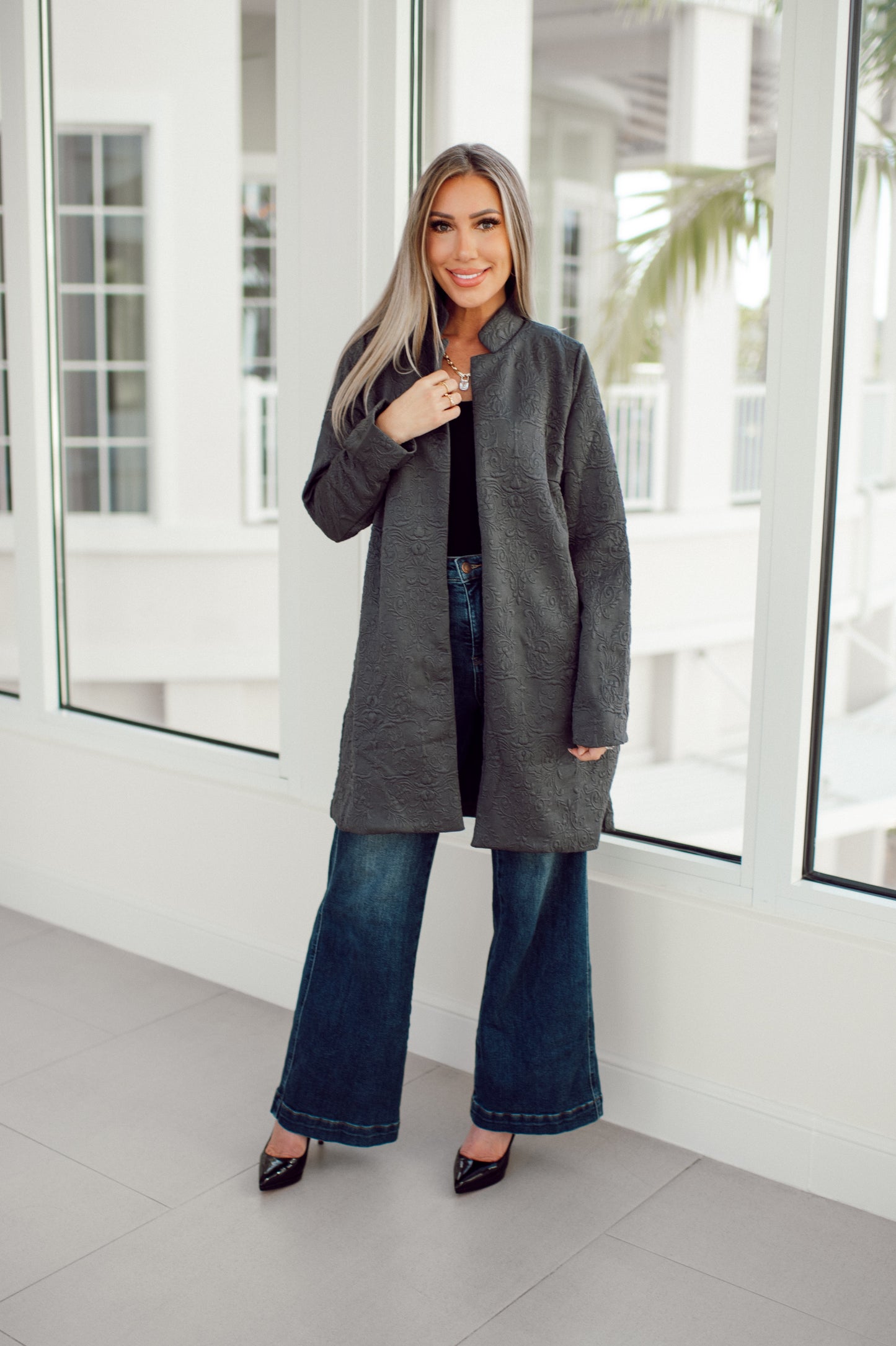 Dear Scarlett Charcoal Amara Jacket-180 Outerwear- Simply Simpson's Boutique is a Women's Online Fashion Boutique Located in Jupiter, Florida