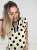 Classic Charm Polka Dot Blouse-100 Short Sleeves- Simply Simpson's Boutique is a Women's Online Fashion Boutique Located in Jupiter, Florida