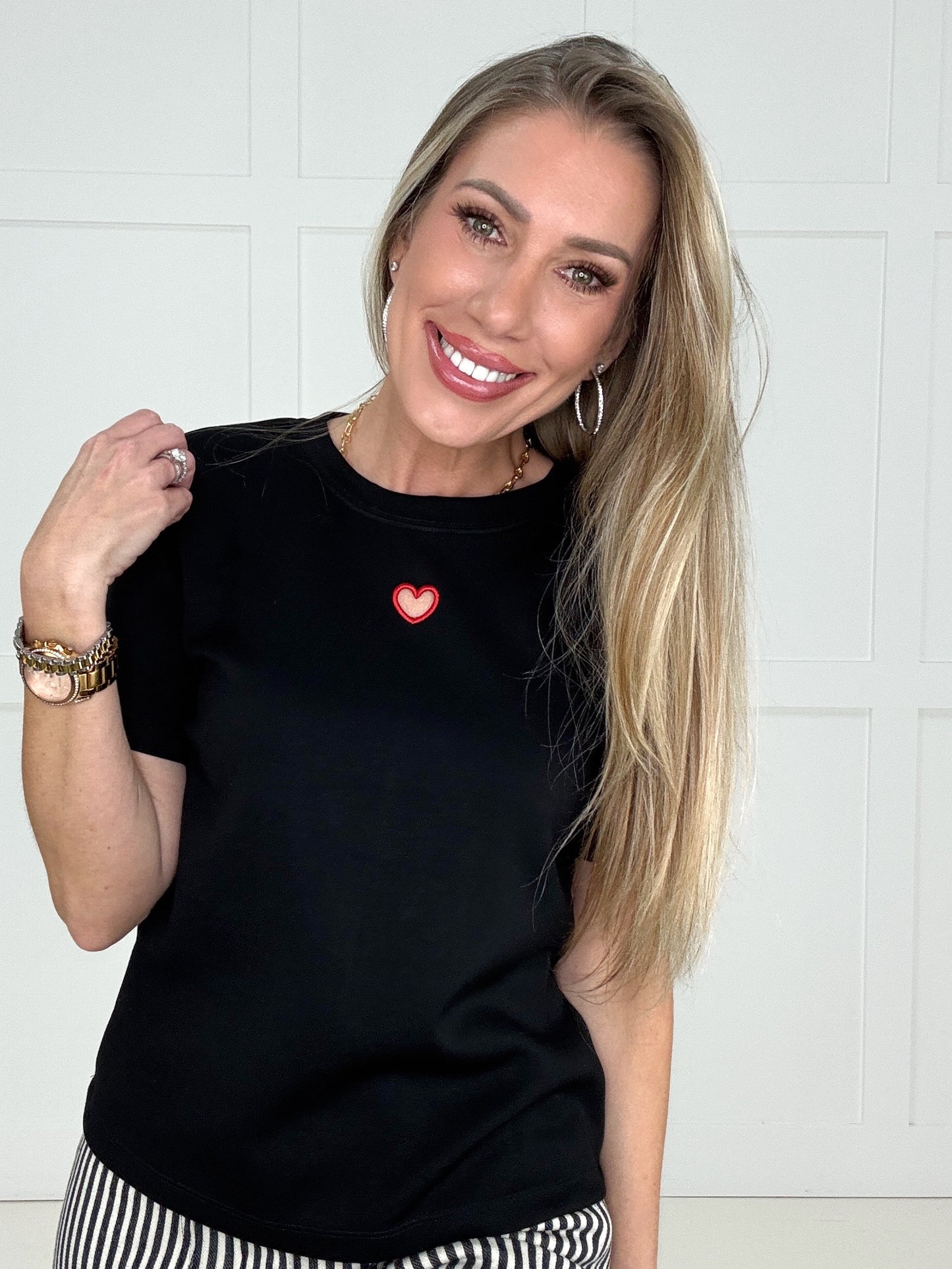 I Heart You Black Top-100 Short Sleeves- Simply Simpson's Boutique is a Women's Online Fashion Boutique Located in Jupiter, Florida