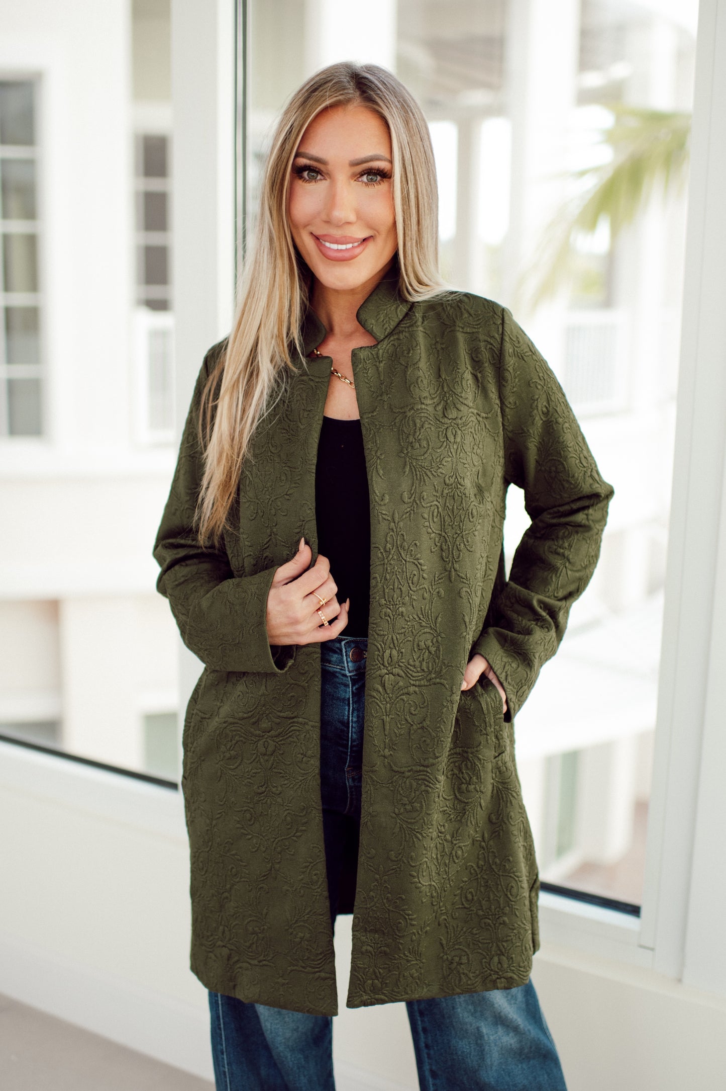 Dear Scarlett Olive Amara Jacket-180 Outerwear- Simply Simpson's Boutique is a Women's Online Fashion Boutique Located in Jupiter, Florida