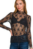 Dreamy Desire Lace Mesh Top-110 Long Sleeves- Simply Simpson's Boutique is a Women's Online Fashion Boutique Located in Jupiter, Florida