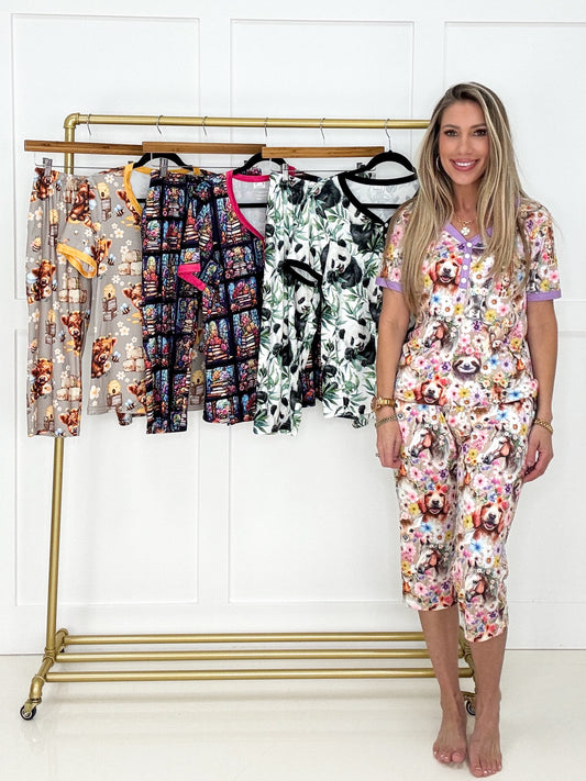 Southern Summer Shirley & Stone Capri Pajamas-220 Lounge wear/Pajamas- Simply Simpson's Boutique is a Women's Online Fashion Boutique Located in Jupiter, Florida