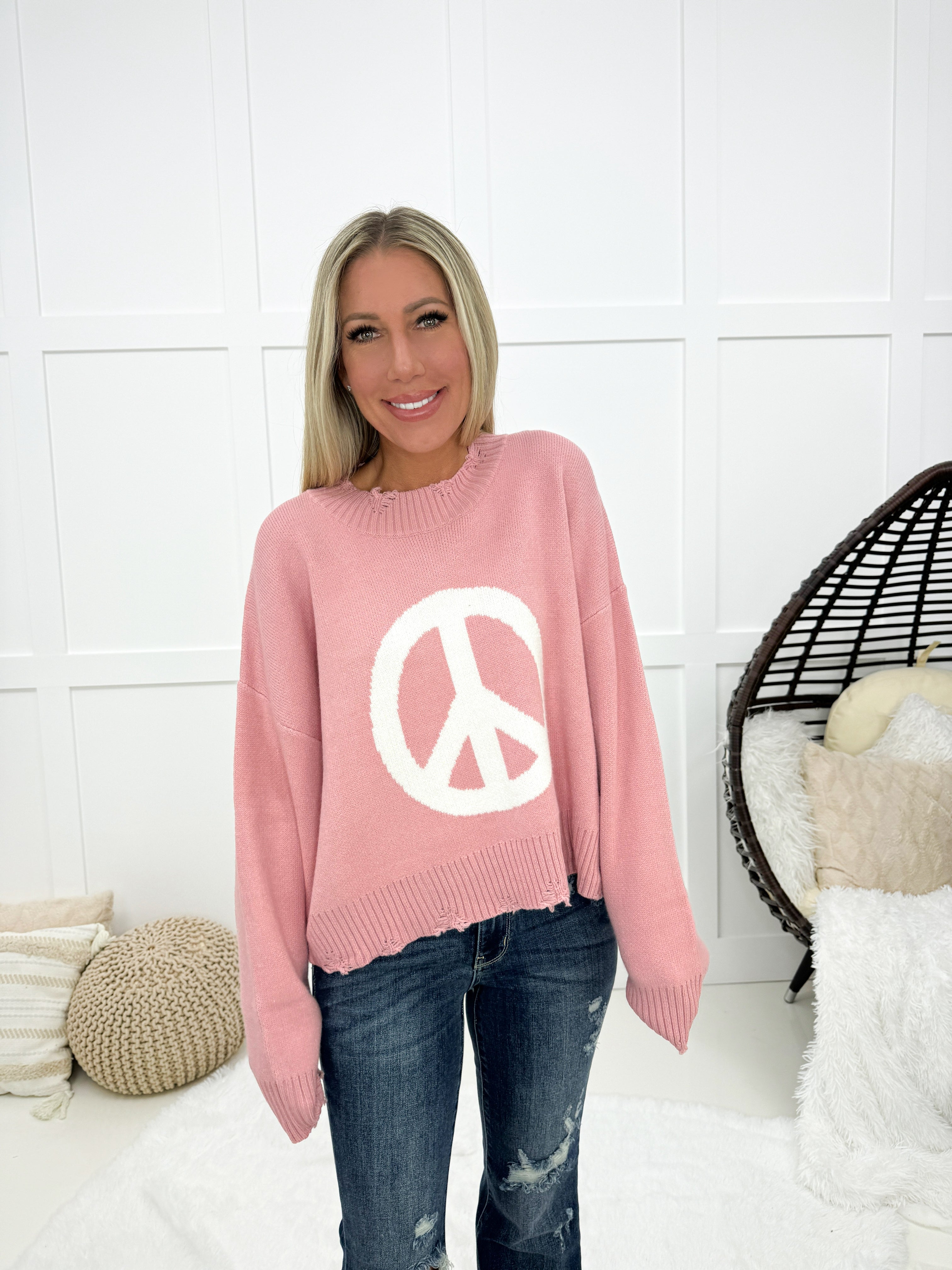 POL My Peace Sweater-150 Sweaters- Simply Simpson's Boutique is a Women's Online Fashion Boutique Located in Jupiter, Florida