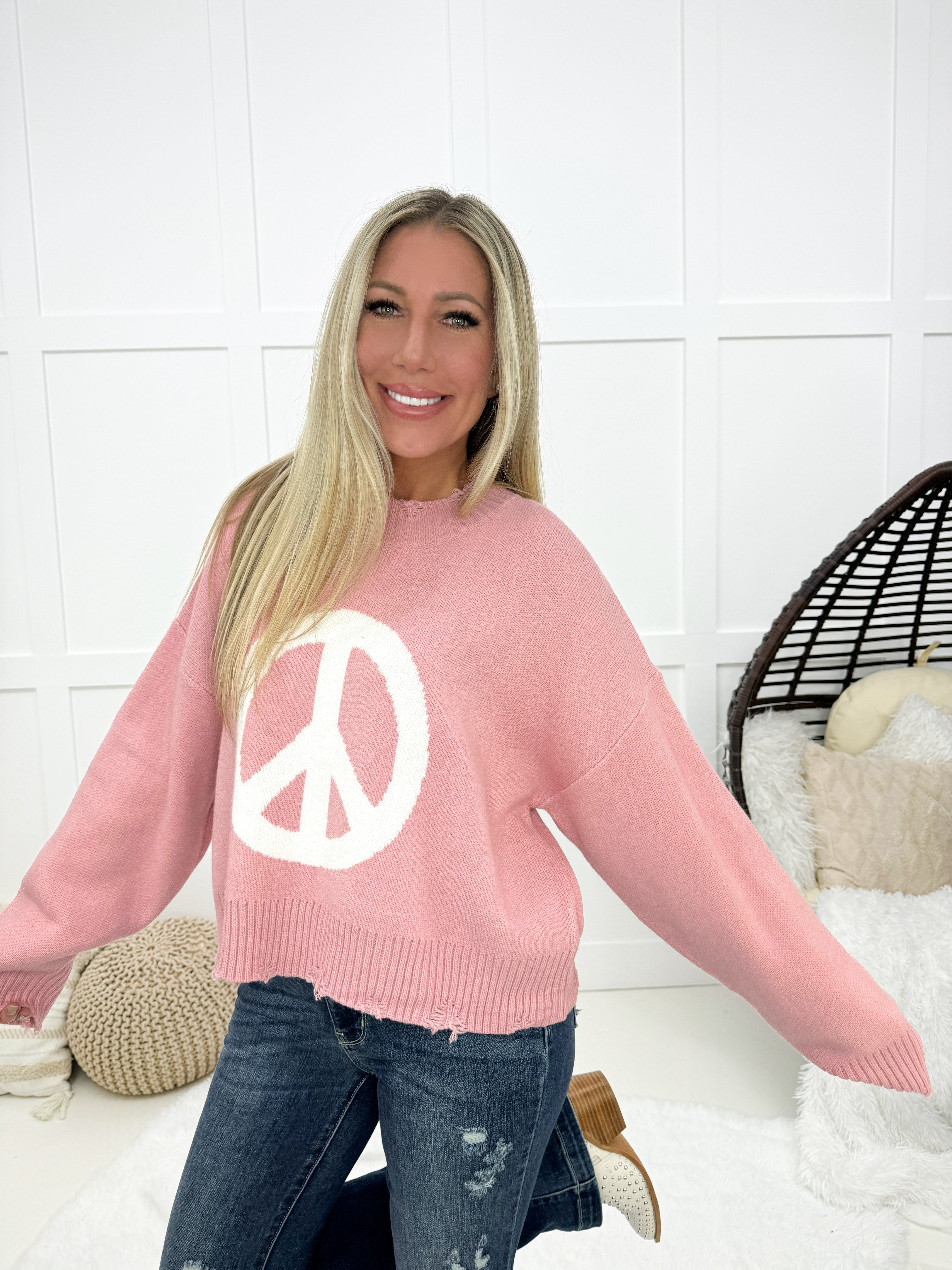 POL My Peace Sweater-150 Sweaters- Simply Simpson's Boutique is a Women's Online Fashion Boutique Located in Jupiter, Florida