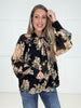 Black Blossom & Bow Blouse