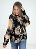 Black Blossom & Bow Blouse