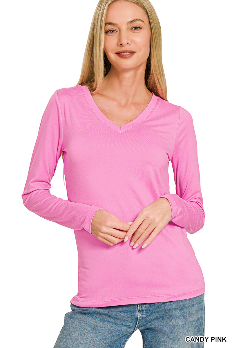 Bella Buttersoft V-Neck Top-110 Long Sleeves- Simply Simpson's Boutique is a Women's Online Fashion Boutique Located in Jupiter, Florida