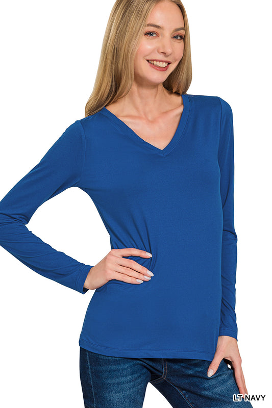 Bella Buttersoft V-Neck Top-110 Long Sleeves- Simply Simpson's Boutique is a Women's Online Fashion Boutique Located in Jupiter, Florida