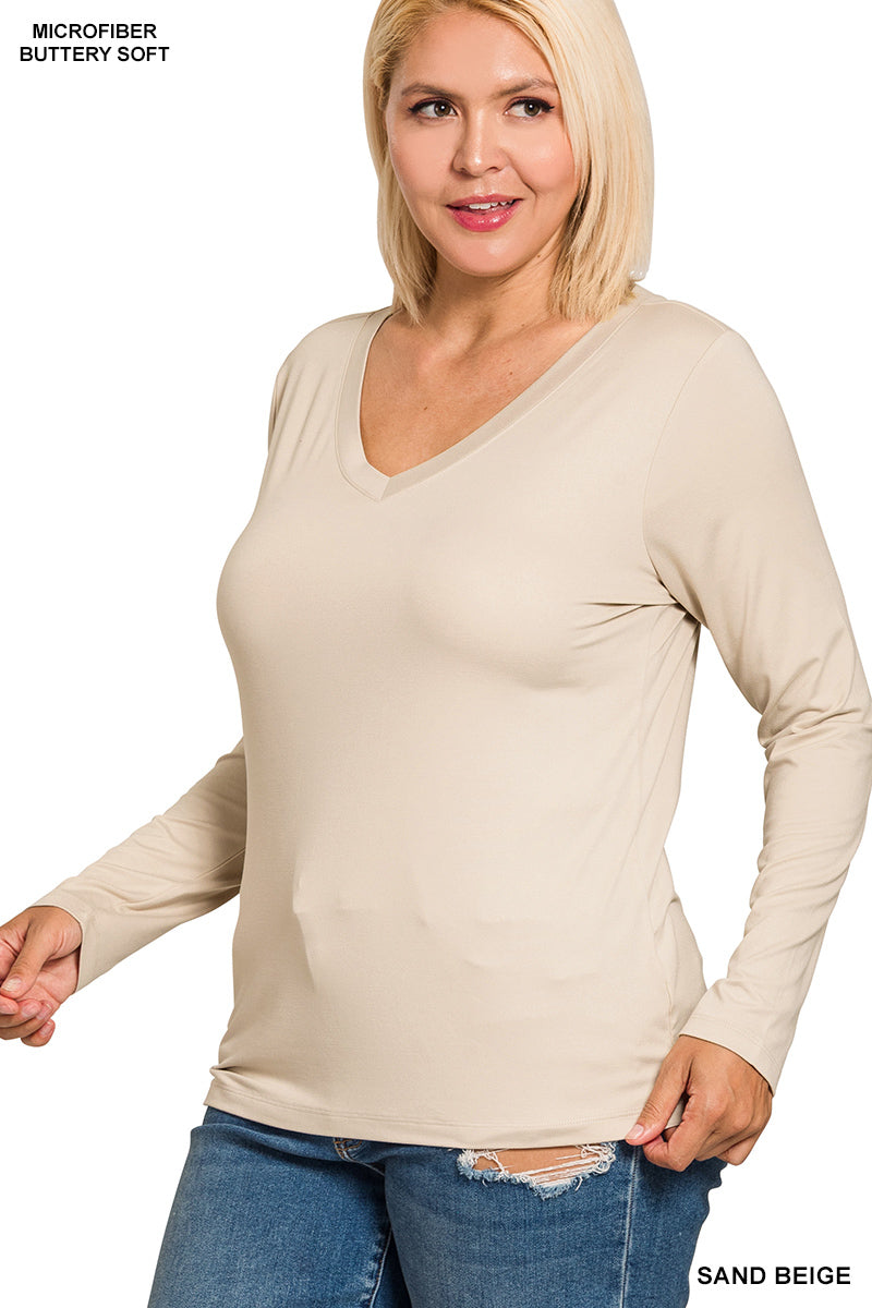 Bella Buttersoft V-Neck Top-110 Long Sleeves- Simply Simpson's Boutique is a Women's Online Fashion Boutique Located in Jupiter, Florida