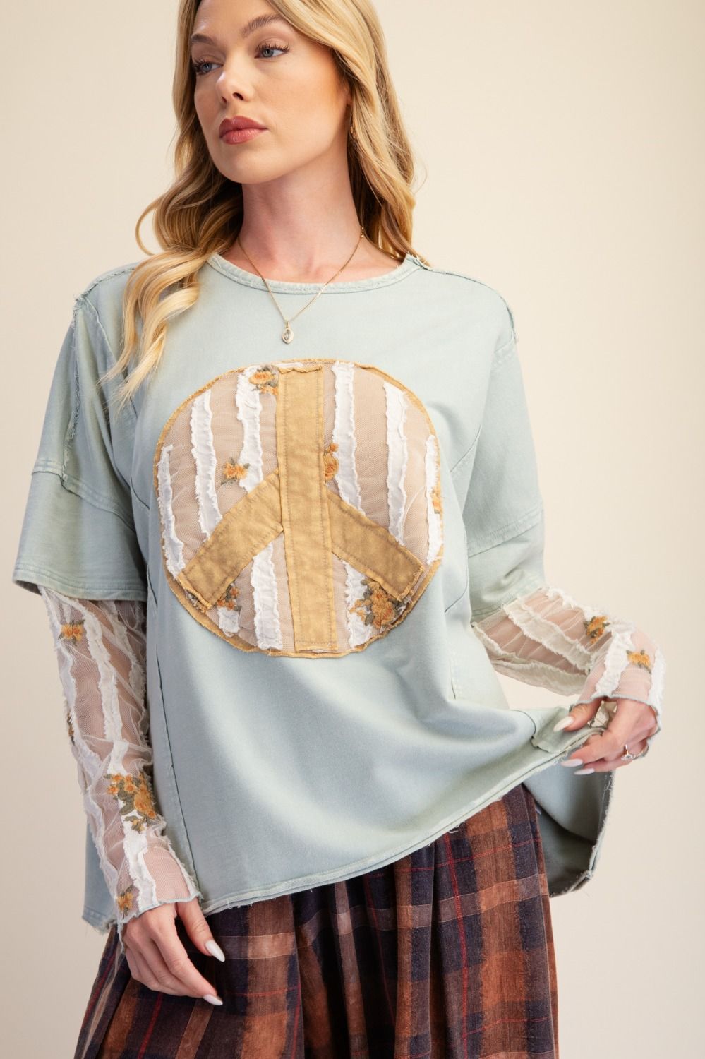 Mint Boho Bliss Layered Top-110 Long Sleeves- Simply Simpson's Boutique is a Women's Online Fashion Boutique Located in Jupiter, Florida
