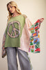 Sage Groovy Days Patchwork Peace Poncho Top-110 Long Sleeves- Simply Simpson's Boutique is a Women's Online Fashion Boutique Located in Jupiter, Florida