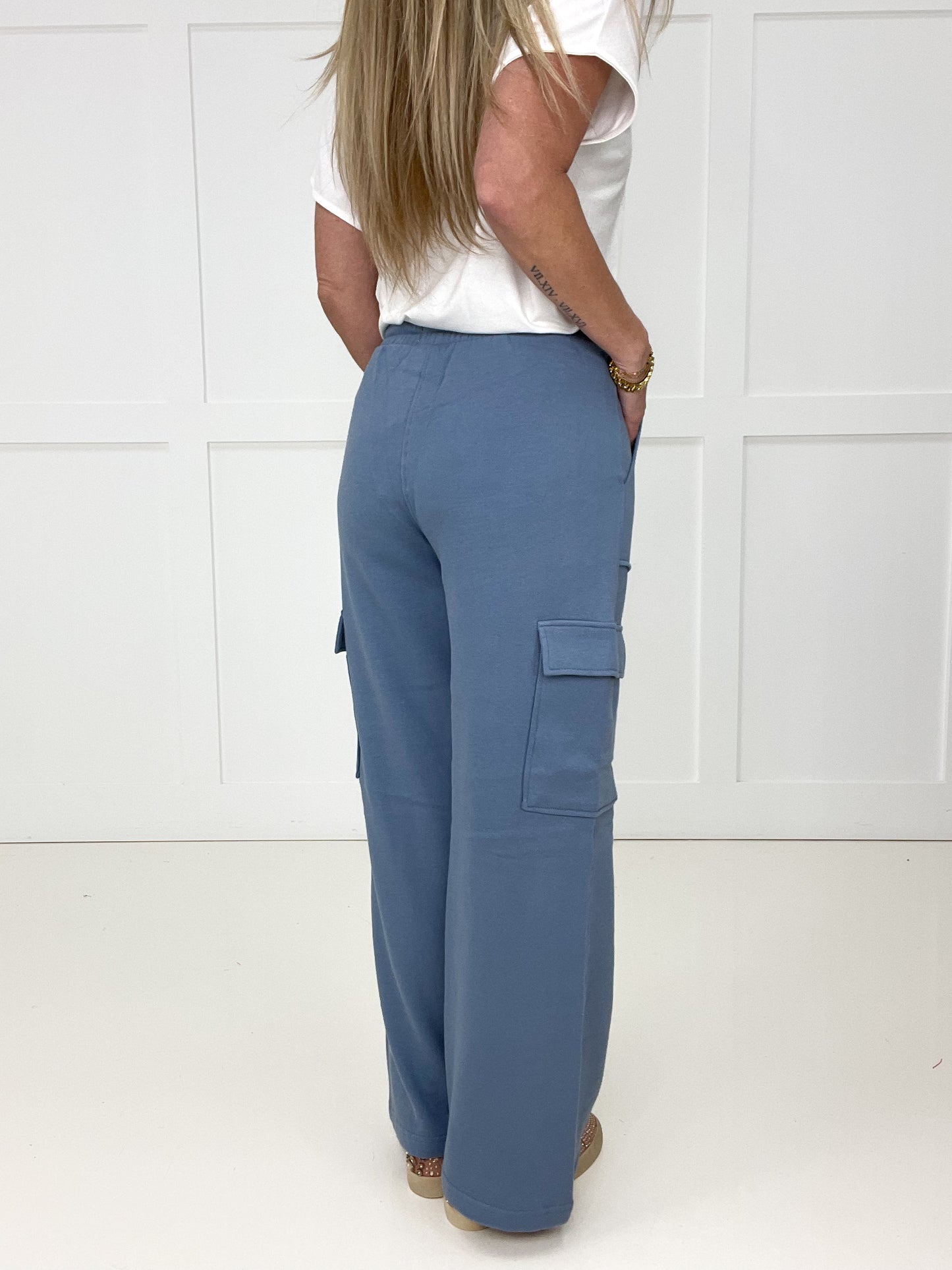Risen Blue Cozy Cargo Lounge Pants-210 Other Bottoms- Simply Simpson's Boutique is a Women's Online Fashion Boutique Located in Jupiter, Florida