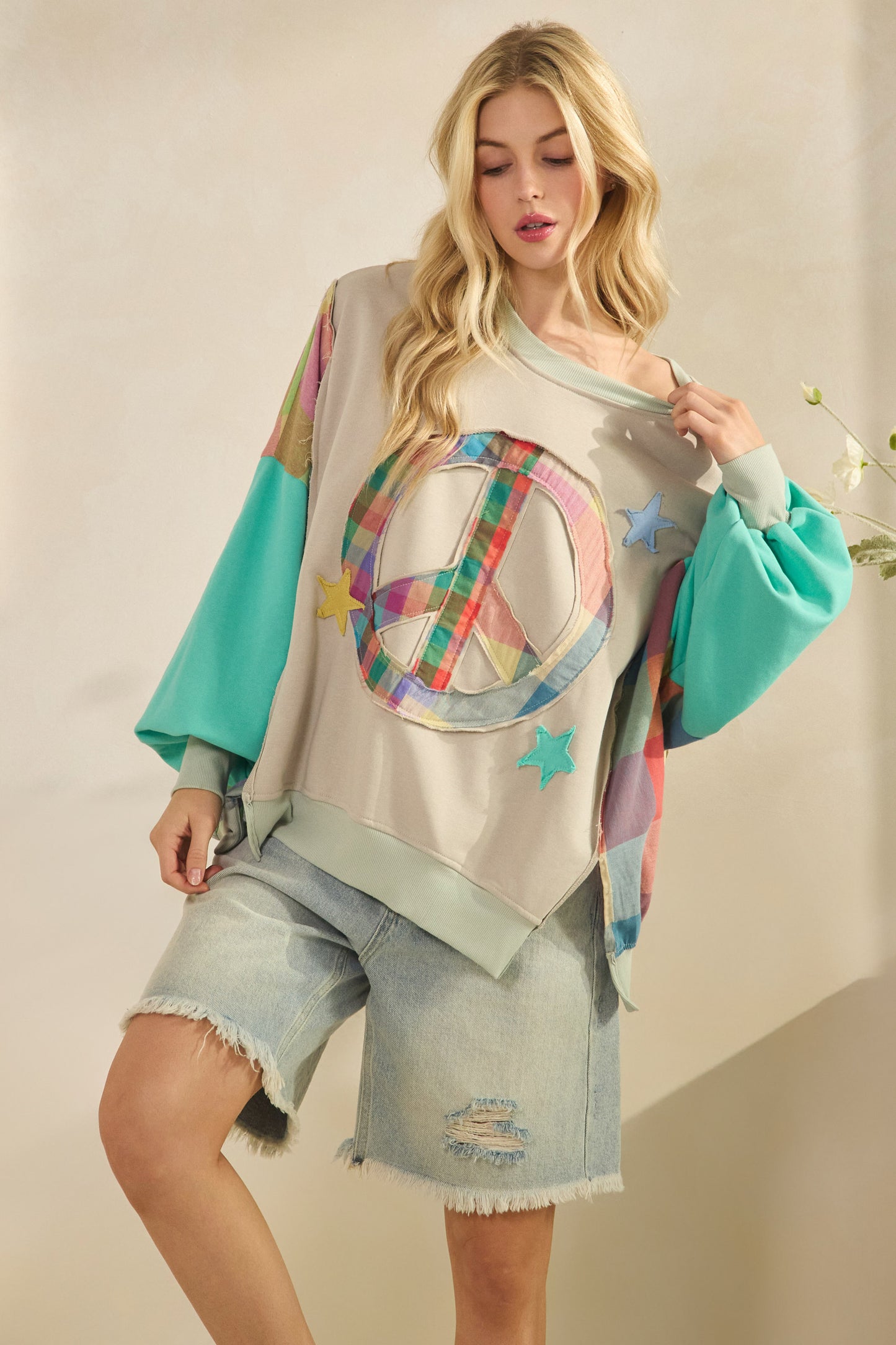Colorful Soul Peace Pullover-160 Sweatshirts- Simply Simpson's Boutique is a Women's Online Fashion Boutique Located in Jupiter, Florida