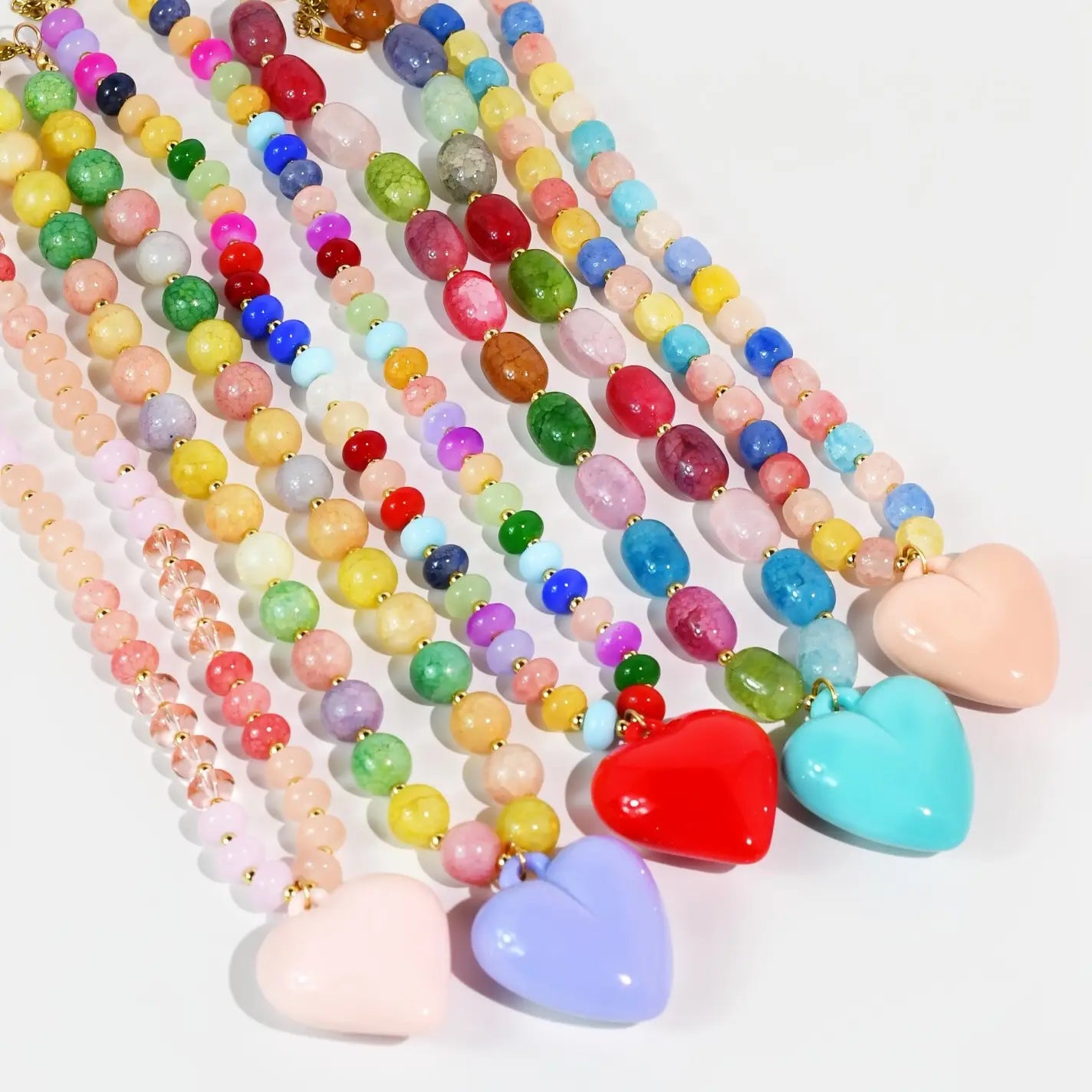 Happy Colorful Heart Necklace-280 Jewelry- Simply Simpson's Boutique is a Women's Online Fashion Boutique Located in Jupiter, Florida