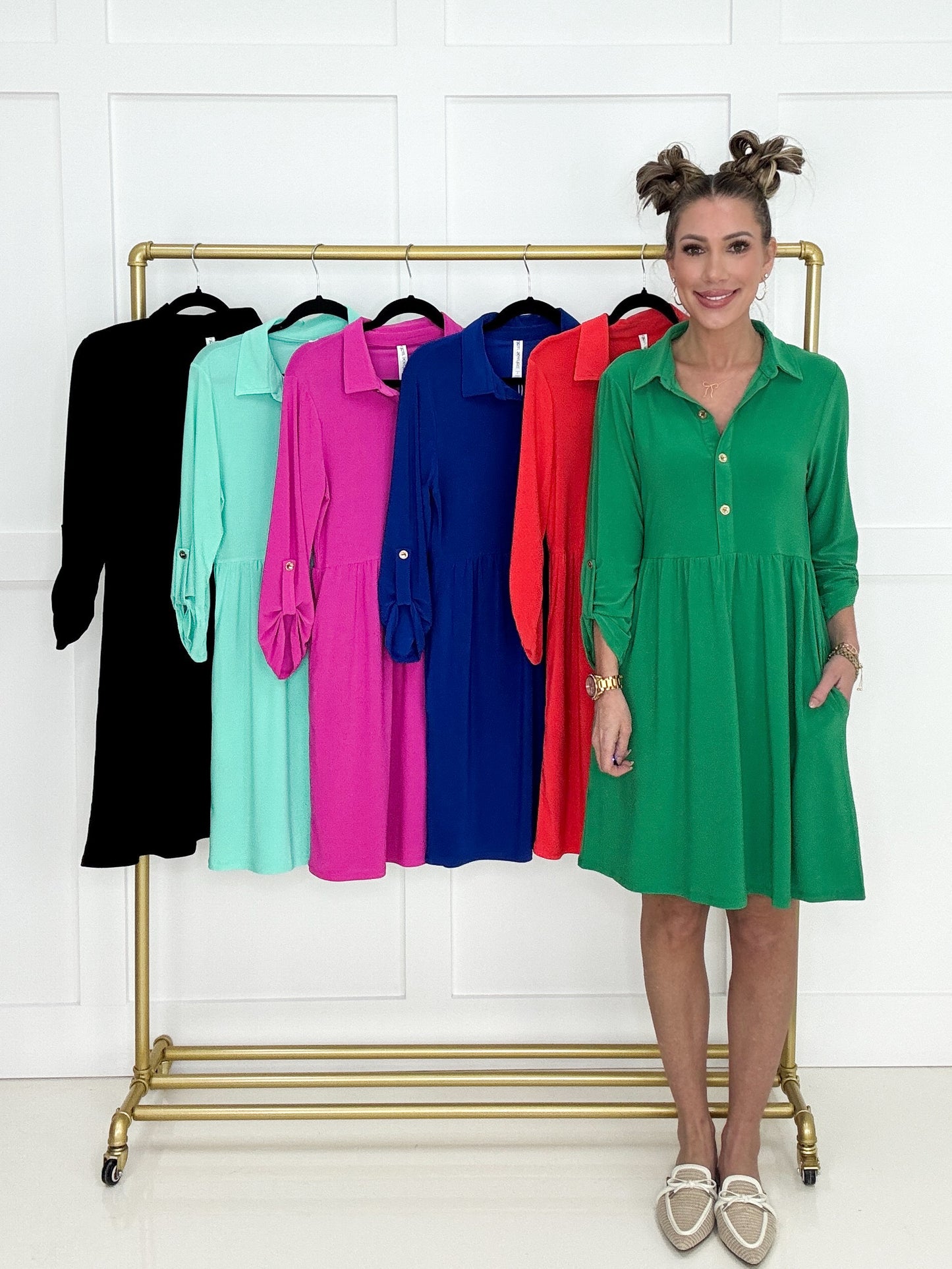 Dear Scarlett Inspire Me 3/4 Sleeve Dress-240 Dresses- Simply Simpson's Boutique is a Women's Online Fashion Boutique Located in Jupiter, Florida
