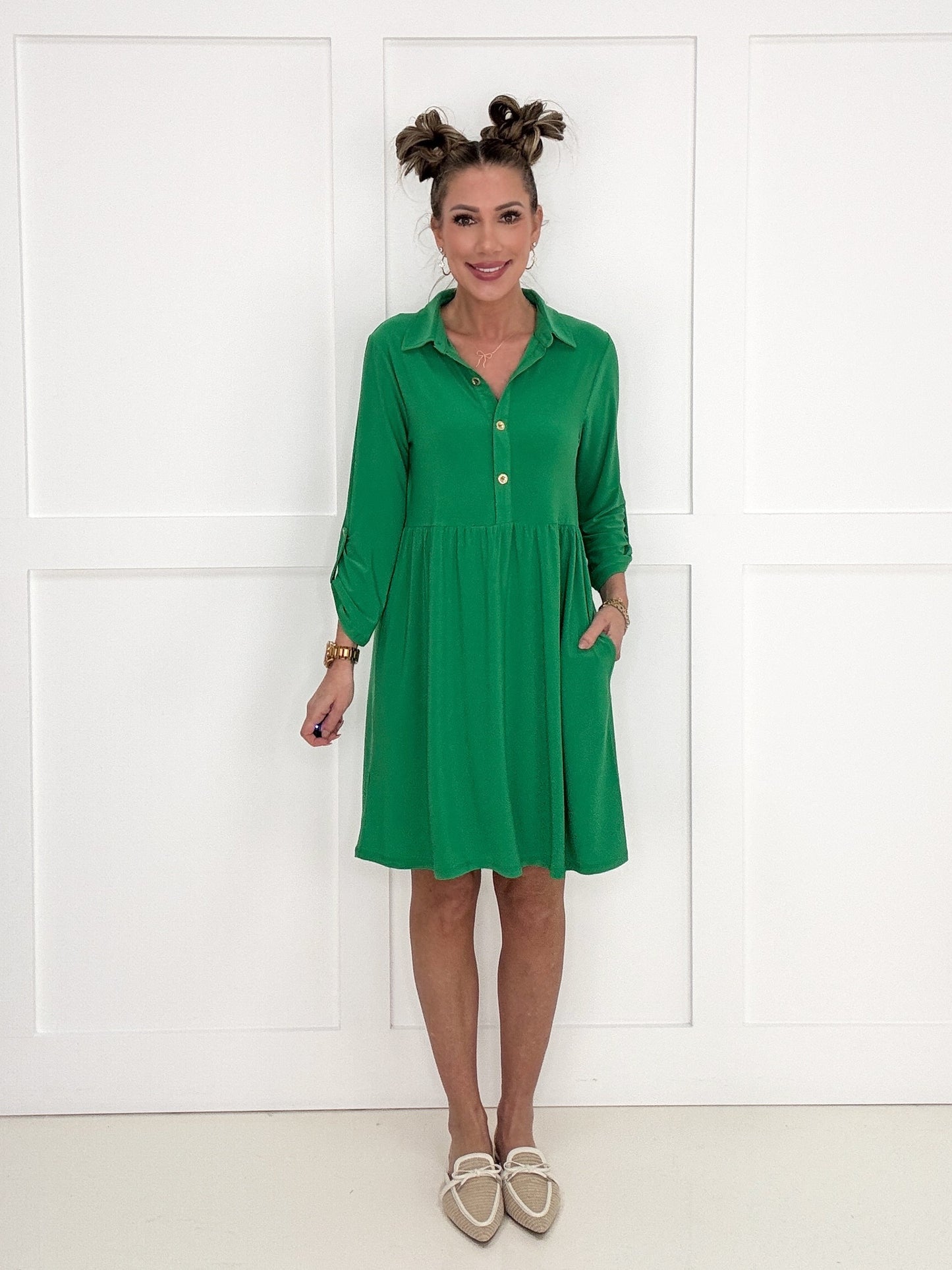Dear Scarlett Inspire Me 3/4 Sleeve Dress-240 Dresses- Simply Simpson's Boutique is a Women's Online Fashion Boutique Located in Jupiter, Florida
