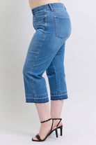 Judy Blue Tummy Control Cropped Wide Leg Jeans-200 Jeans- Simply Simpson's Boutique is a Women's Online Fashion Boutique Located in Jupiter, Florida