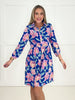 Dear Scarlett Blue Garden 3/4 Sleeve Dress-240 Dresses- Simply Simpson's Boutique is a Women's Online Fashion Boutique Located in Jupiter, Florida