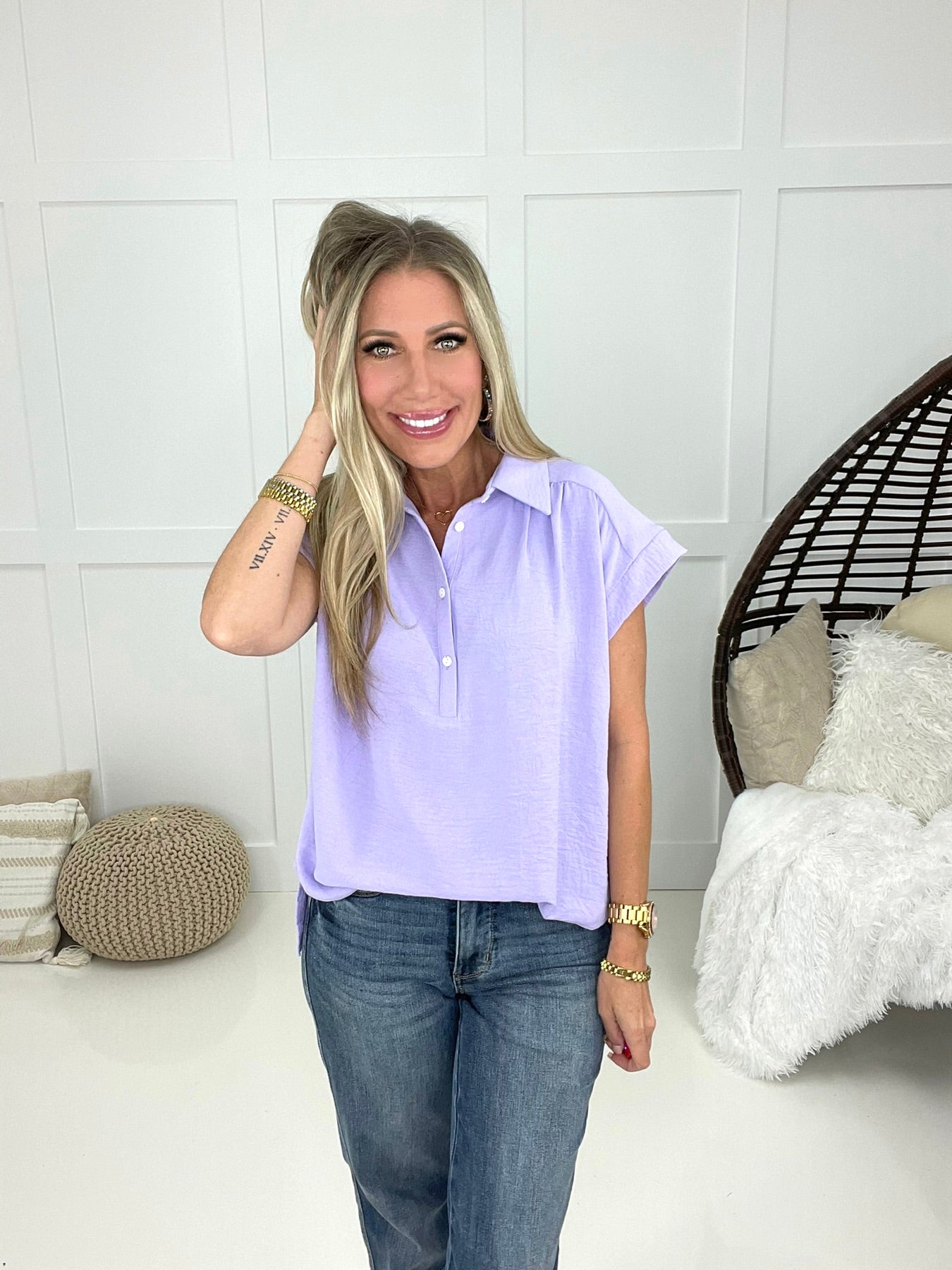 Park Vibes Blouse-100 Short Sleeves- Simply Simpson's Boutique is a Women's Online Fashion Boutique Located in Jupiter, Florida