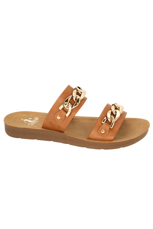 Corkys Cognac Seeing Double Sandals-260 Shoes- Simply Simpson's Boutique is a Women's Online Fashion Boutique Located in Jupiter, Florida