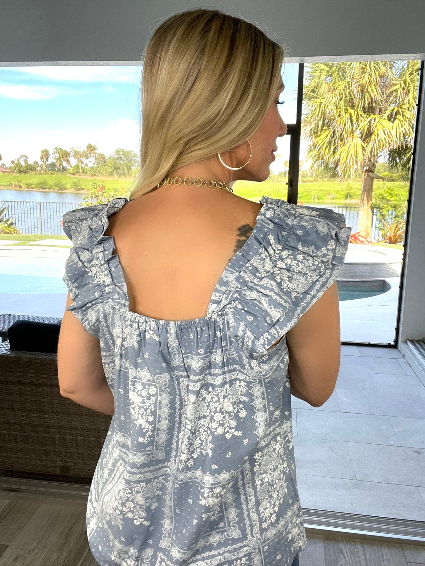 Denim Delight Sleeveless Top-120 Sleeveless- Simply Simpson's Boutique is a Women's Online Fashion Boutique Located in Jupiter, Florida