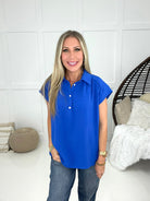 Park Vibes Blouse-100 Short Sleeves- Simply Simpson's Boutique is a Women's Online Fashion Boutique Located in Jupiter, Florida