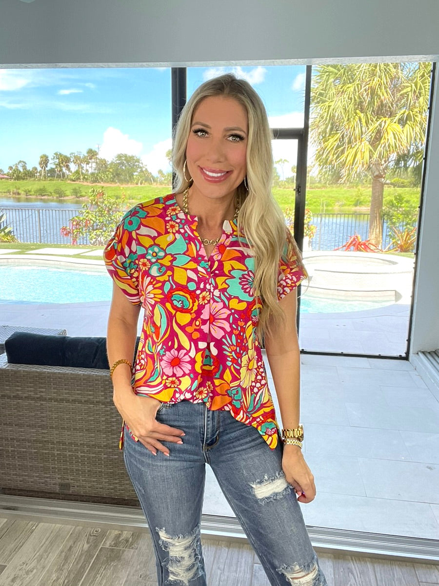 Dear Scarlett Groovy Baby Short Sleeve Lizzy-100 Short Sleeves- Simply Simpson's Boutique is a Women's Online Fashion Boutique Located in Jupiter, Florida