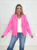 Deluxe Fringe Pink Suede Jacket-180 Outerwear/Jackets- Simply Simpson's Boutique is a Women's Online Fashion Boutique Located in Jupiter, Florida