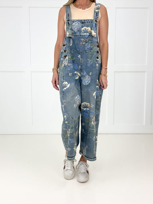 Botanical Blues Overalls-210 Other Bottoms- Simply Simpson's Boutique is a Women's Online Fashion Boutique Located in Jupiter, Florida